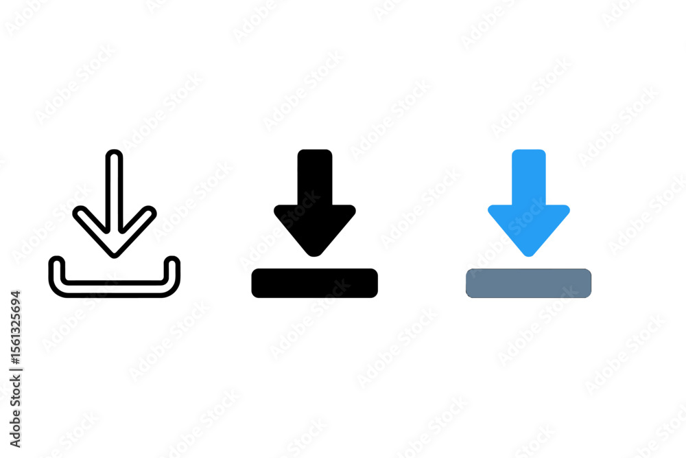 Aufkleber simple download icon set vector illustration for digital interfaces and ui design