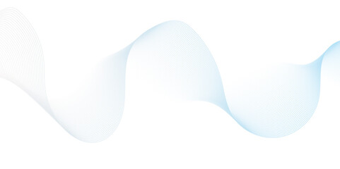 Dynamic minimal smoke sound blue line. Abstract glowing white slow speed stripe sound blend line smooth flow soundwave curve energy gradient vector futuristic digital outline line science design.	