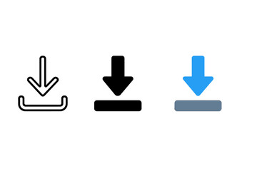 Simple download icon set vector illustration for digital interfaces and ui design