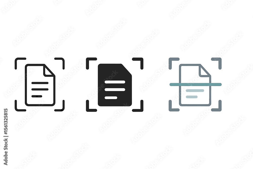 Poster simple document scan icon set vector illustration for digital design