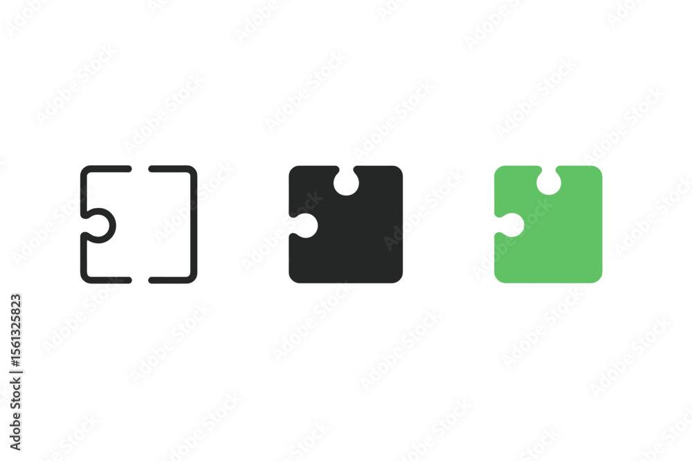 Aufkleber simple puzzle icon variations vector illustration for design projects in minimalist style