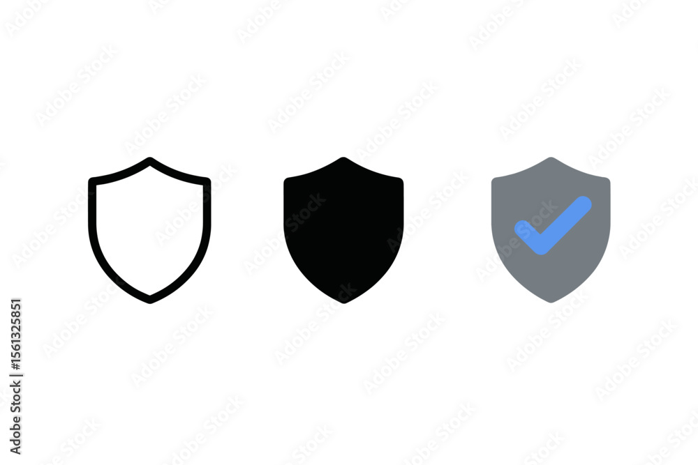 Poster simple shield icon set vector illustration for security design and application ui
