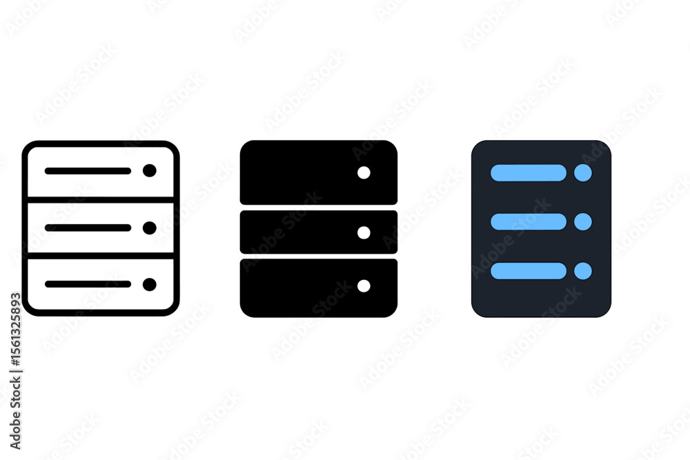 Poster simple server icon vector illustration for tech and design projects