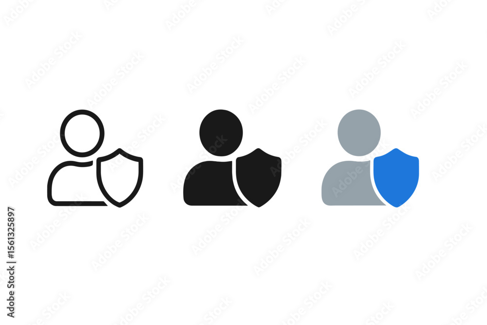 Poster simple user shield icons vector illustration for digital security design