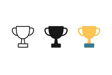 Simple trophy icon set vector illustration for design in flat style