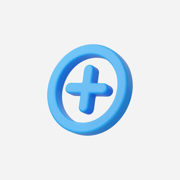 3d Realistic Add icon vector Illustration