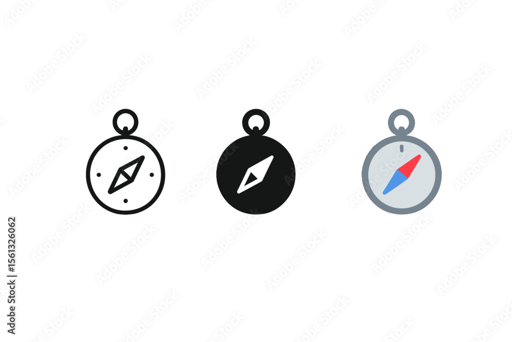 Aufkleber simple compass icon set vector illustration for navigation design and graphic projects