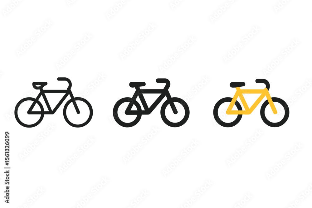 Poster stylish bicycle icons vector illustration for modern design concepts in simple and minimal style