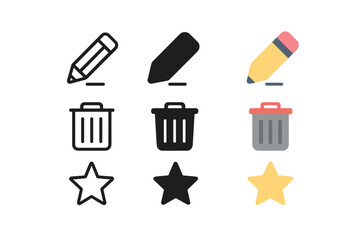 Simple stylish icon trio vector illustration for design projects