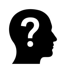 Question mark on the head. Vector illustration. EPS 10