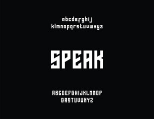 Modern, geometric typeface design with the word 