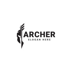 Archer team vintage stamp label emblem logo design. Isolated background