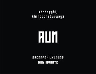 Bold white letters of the alphabet and the word 