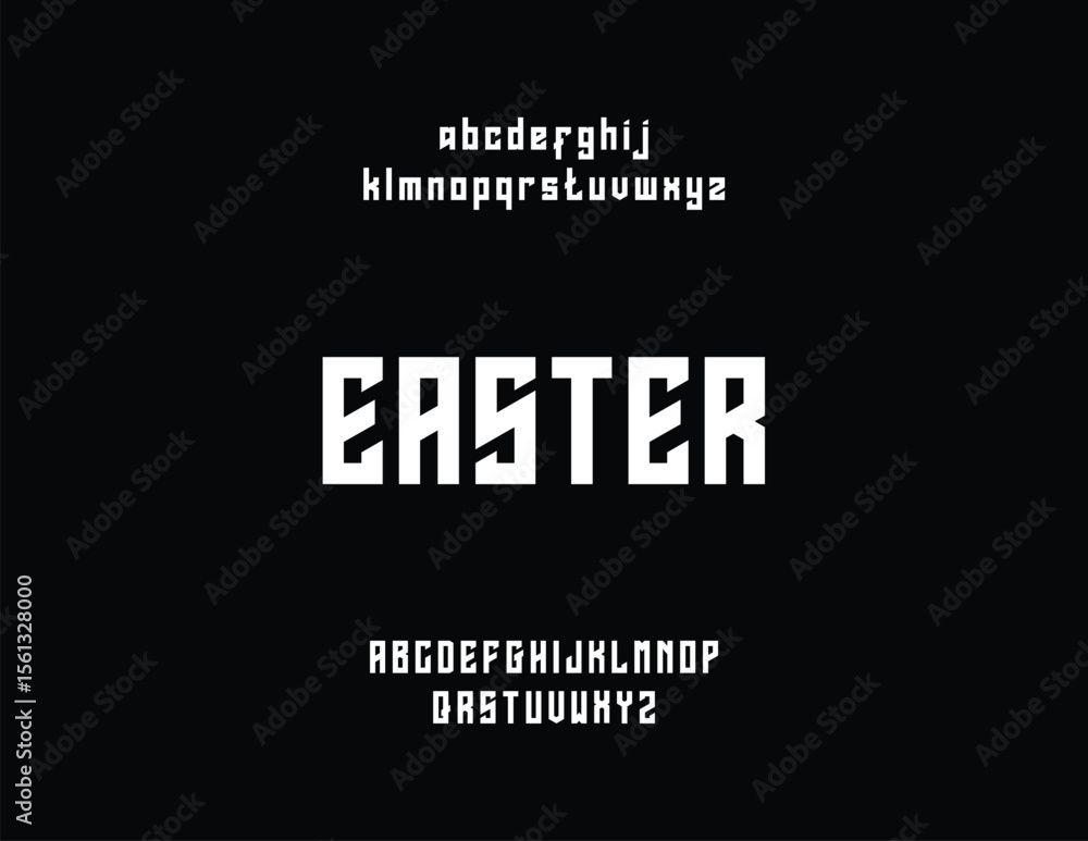 Poster a stylized font displaying the word 