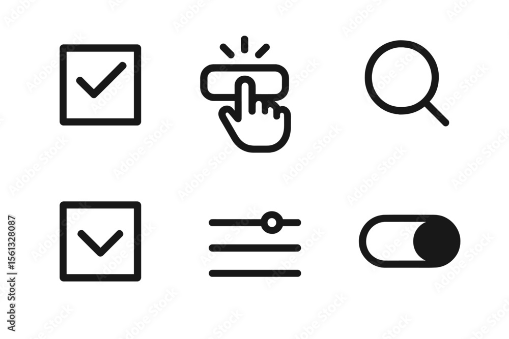 Poster minimalist ui ux icon set vector illustration for web and app design with grid layout