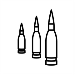 Gun bullets. Simple sign of gun bullet icon. Gun bullet icon vector design illustration. Gun bullet icon image. Gun and army stock vector collection