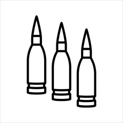 Gun bullets. Simple sign of gun bullet icon. Gun bullet icon vector design illustration. Gun bullet icon image. Gun and army stock vector collection