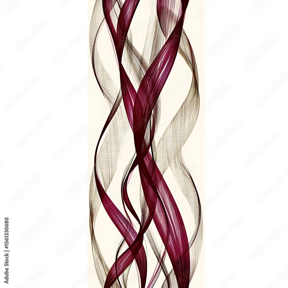 Poster abstract intertwining flowing lines create a captivating visual symphony on white canvas