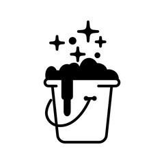 bucket icon. Cleaning concept. Vector linear icon isolated on white background.