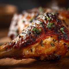 Thanksgiving Roasted Turkey Leg with Herbs for Thanksgiving dinner.