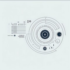 Abstract technical blueprint illustration featuring intricate geometric designs for innovation