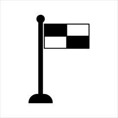 Flag vector illustration. Simple flag icon emoji black and white color design.