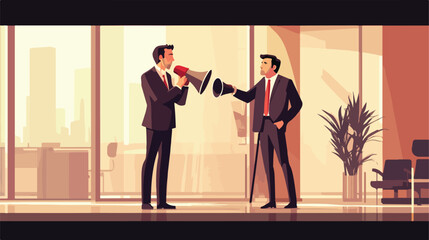 Fototapeta premium Businessman Using Megaphone to Give Orders