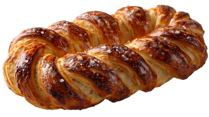 Photorealistic shot of a single, perfect pretzel with visible salt crystals. Sharp focus on baked dough texture and salt. Warm bakery light,