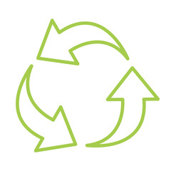 Arrows. Arrow with loop image. Cycle. Going around. Cycle. Reincarnation. Sustainability. green. Arrow.