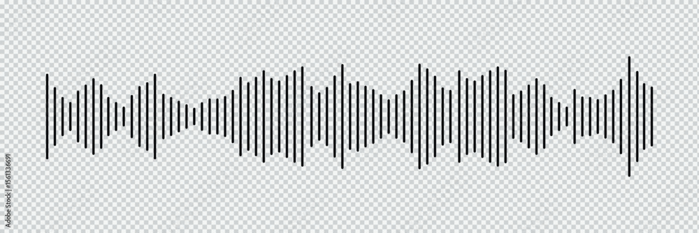 Poster sound waveform icon set – audio signal, music pulse, and voice wave vector symbols for ui and interf