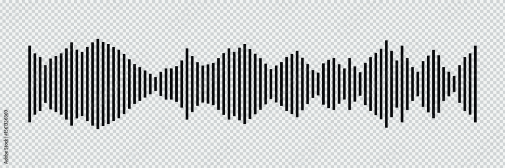Poster sound waveform icon set – audio signal, music pulse, and voice wave vector symbols for ui and interf