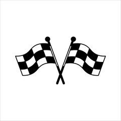 Obraz premium racing flag icon vector. Racing illustration sign. Finish symbol or logo.