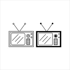 Television icon representing broadcasting, media and visual communication