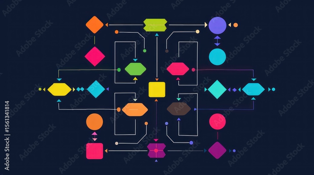 Poster vector icon of a strategy flowchart