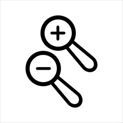 Zoom in and Zoom out magnifying glass icon vector