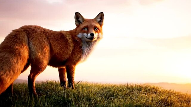 Fox at sunset