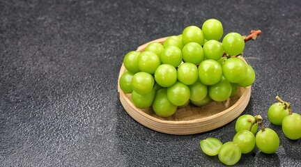 Anggur Muscat. Muscat grapes, especially the Shine Muscat variety, are a type of grape known for their distinctive sweet taste and unique muscat aroma.