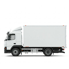 White Delivery Truck Stock Image for Logistics Transportation Mockup