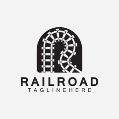 R letter Railroad logo design template