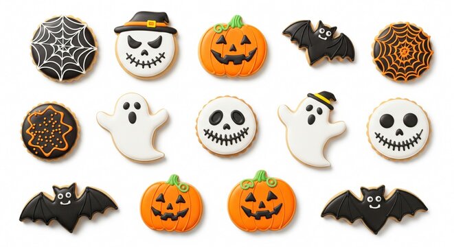 cookies Halloween on white background