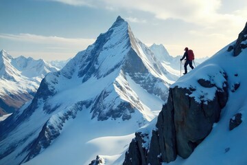 Lone Climber Conquers Majestic Alaskan Mountain A Dramatic Ascent Through Snow and Ice