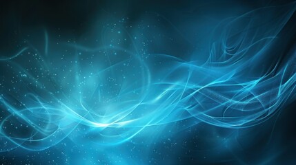 Obraz premium Abstract blue background with soft curves and glowing light effects