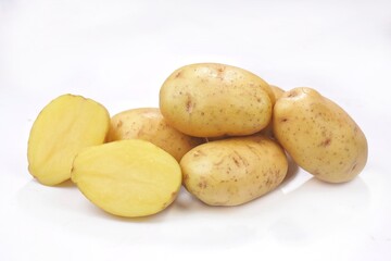 Kentang. Potatoes are a type of tuber that is rich in nutrients and has various health benefits.. Potato isolated