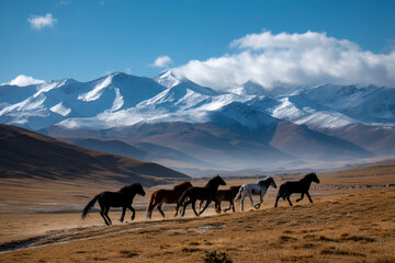 wild horses running free