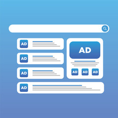 Contextual Advertising Digital Marketing concept. Display Ads Targeting business flat vector illustration. Search Engine Marketing