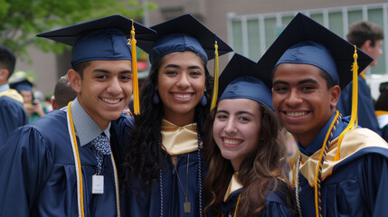 young students celebrating their graduation day