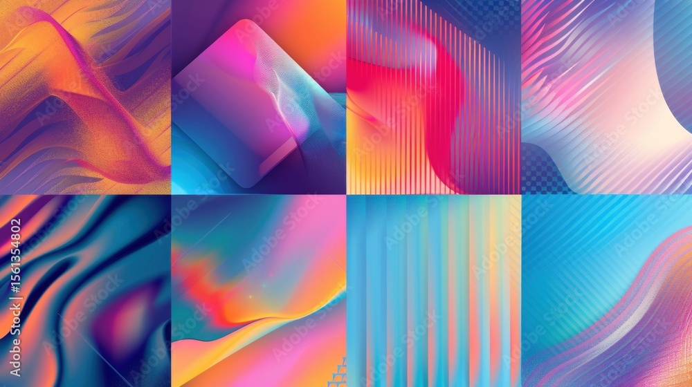 Aufkleber collection of abstract backgrounds with gradients and geometric elements