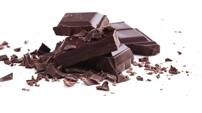 A pile of chocolate with a few pieces missing