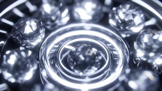 Diamond shapes orbiting in virtual clockwork