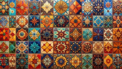 Vibrant Moroccan Tiles: A Colorful Mosaic Background